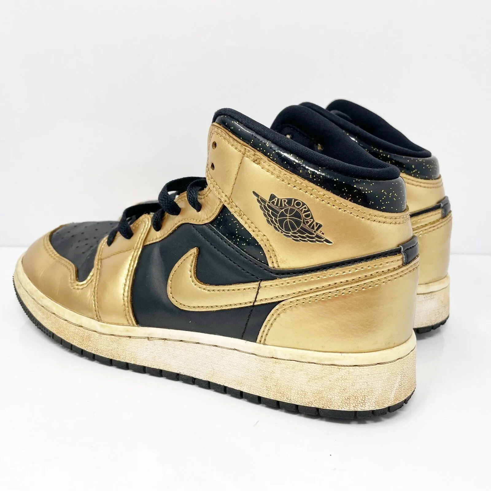 Nike Boys Air Jordan 1 DR6967-071 Gold Basketball Shoes Sneakers Size 5Y