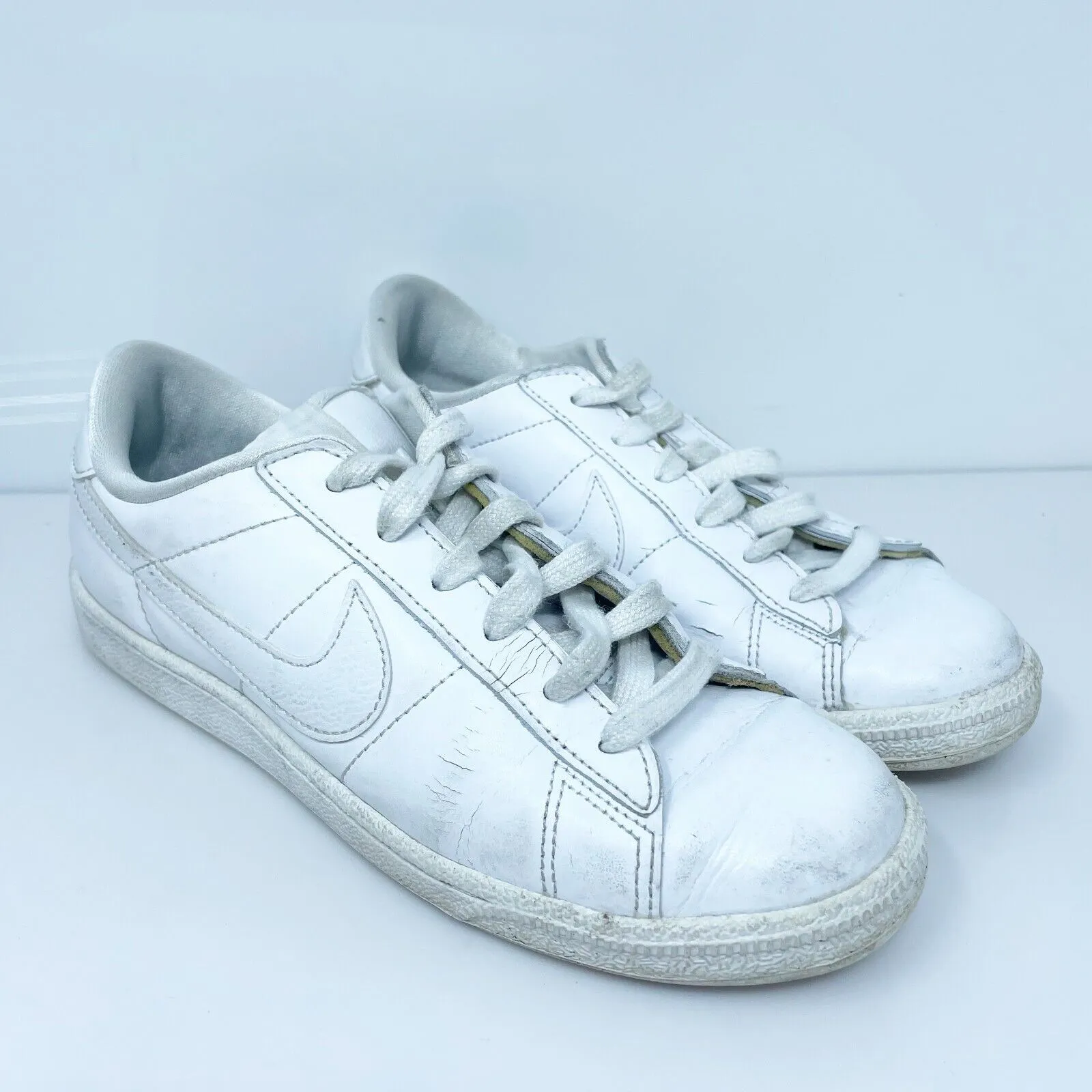 Nike Womens Classic 312498-129 White Casual Shoes Sneakers Size 6