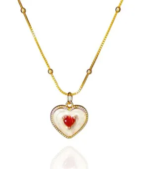 Ninemoo Women's Red / Gold Loveloom Necklaces