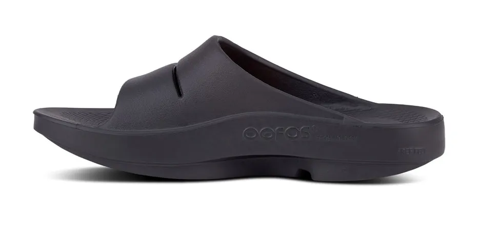 Oofos Black Recovery Slide Sandal