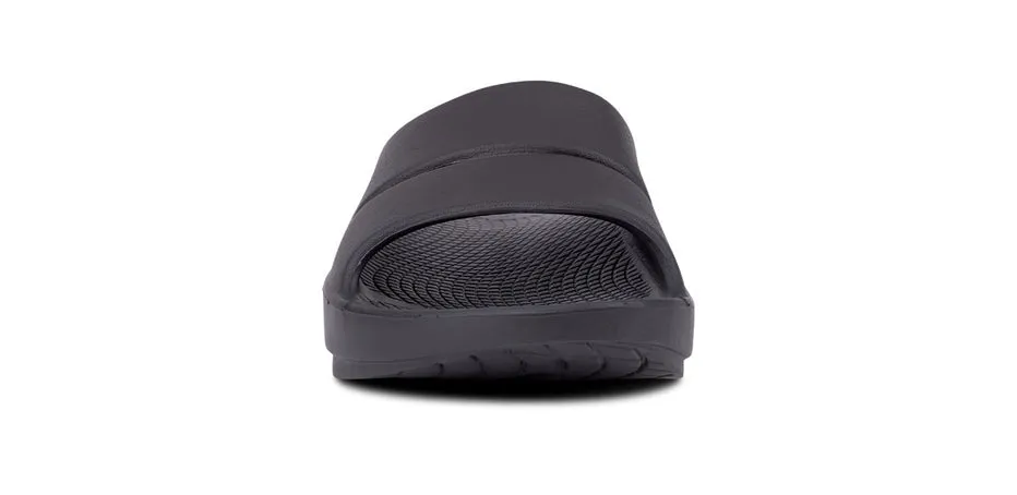 Oofos Black Recovery Slide Sandal