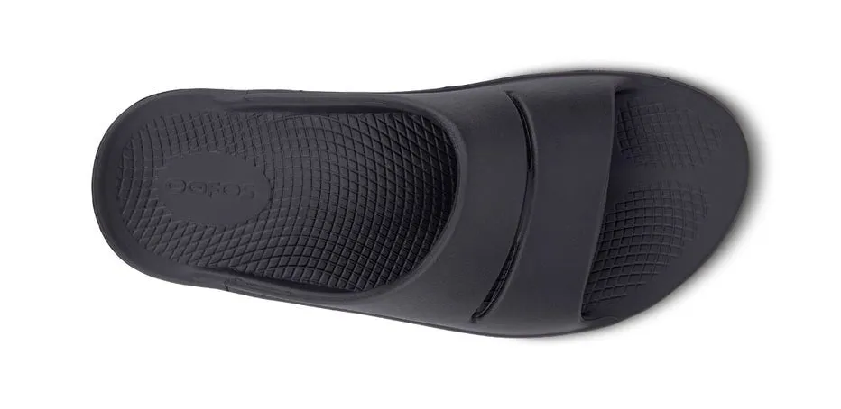 Oofos Black Recovery Slide Sandal