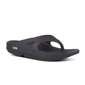 Oofos Black Recovery Thong Sandal