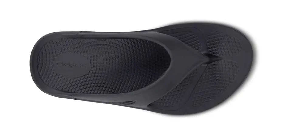 Oofos Black Recovery Thong Sandal