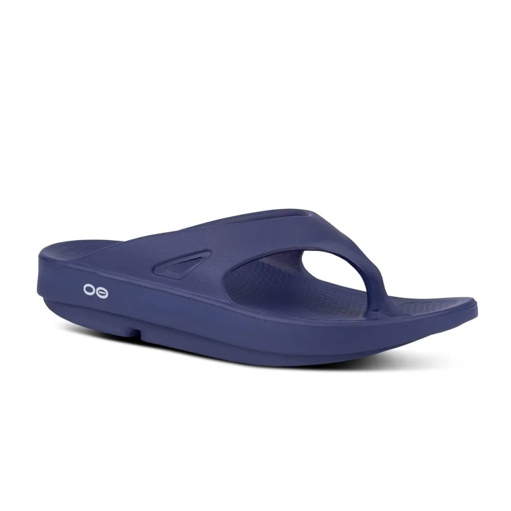 Oofos Navy Recovery Thong Sandal