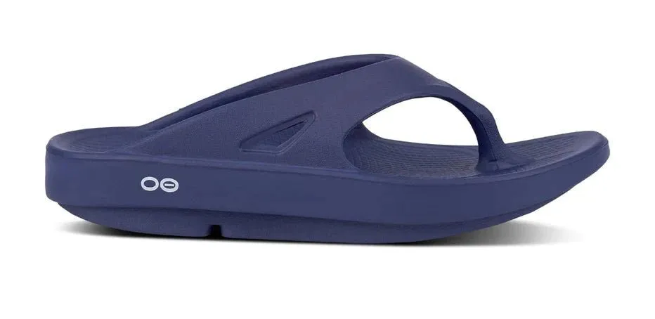 Oofos Navy Recovery Thong Sandal