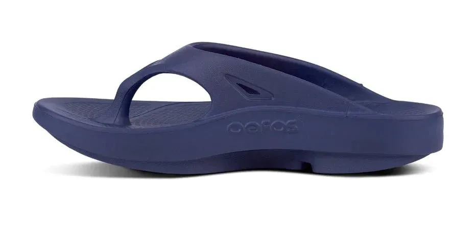 Oofos Navy Recovery Thong Sandal