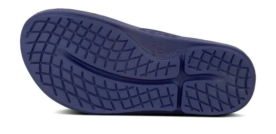 Oofos Navy Recovery Thong Sandal