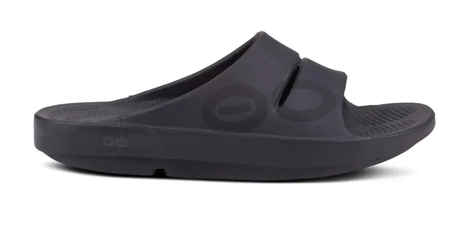 Oofos Sport Recovery Slide Sandal, Matte Black