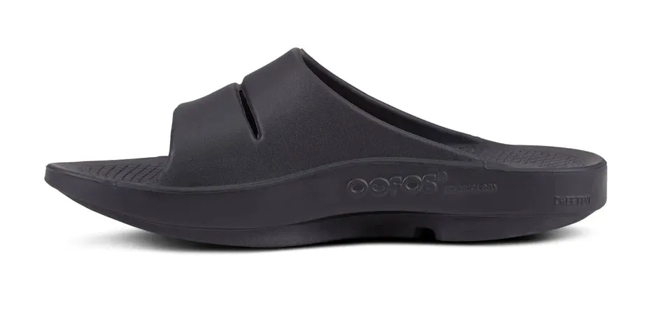 Oofos Sport Recovery Slide Sandal, Matte Black