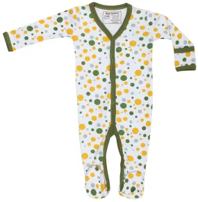 Organic Cotton Baby Footie Sleeper GOTS Certified - Dots