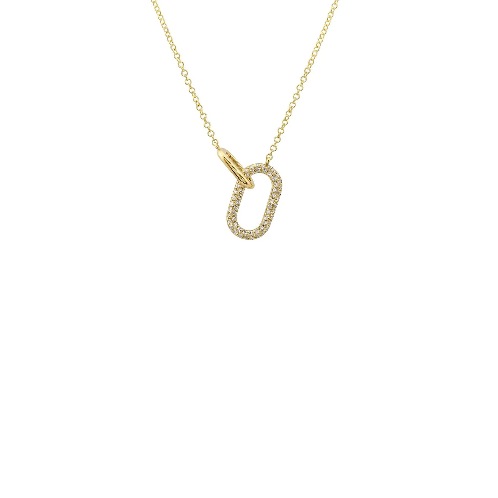 Oval Diamond Link Necklace