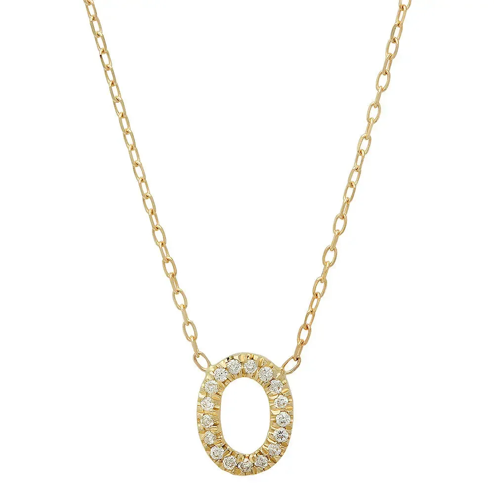 Oval Diamond Necklace with Charms