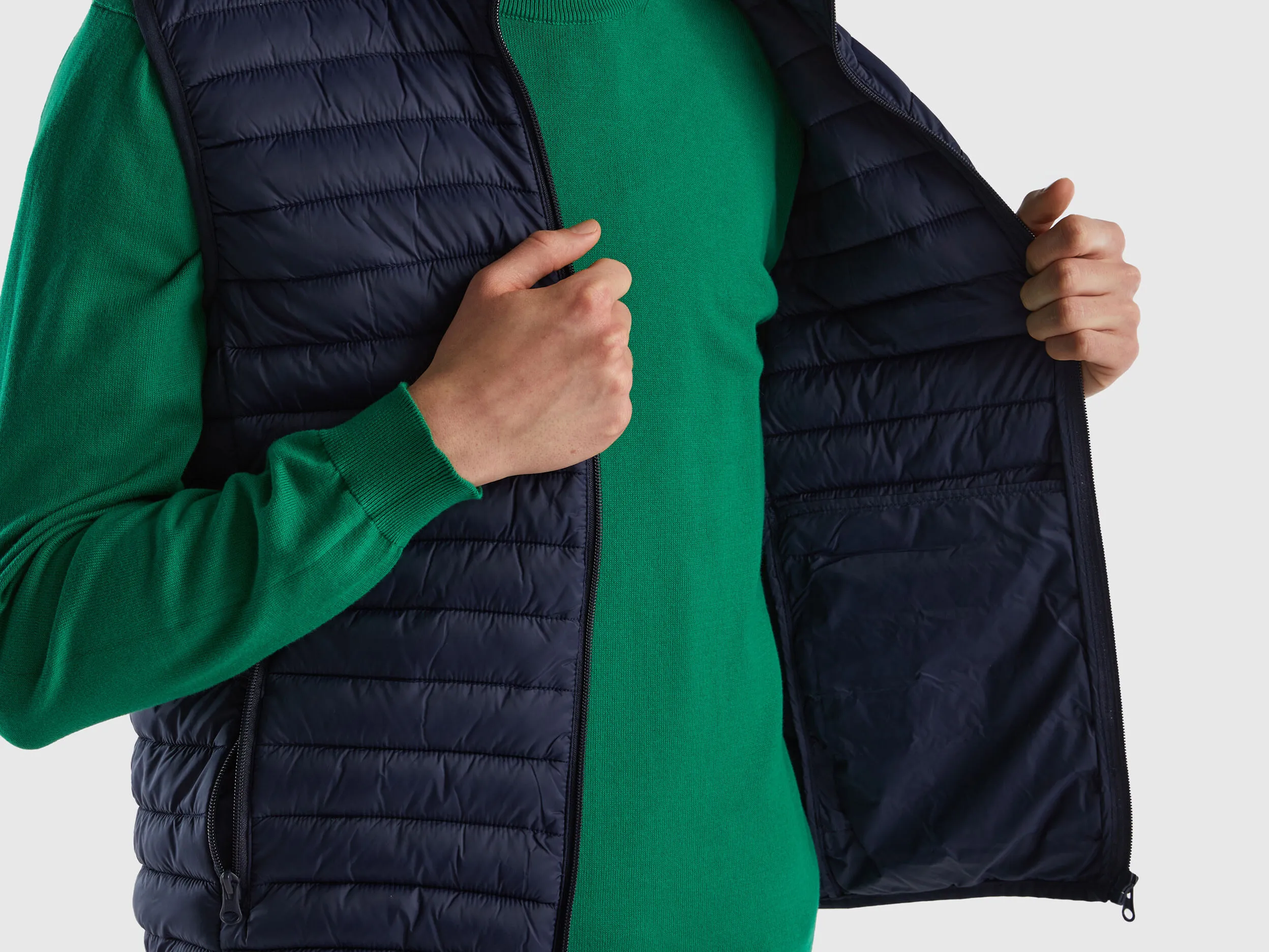 Padded vest with recycled wadding.