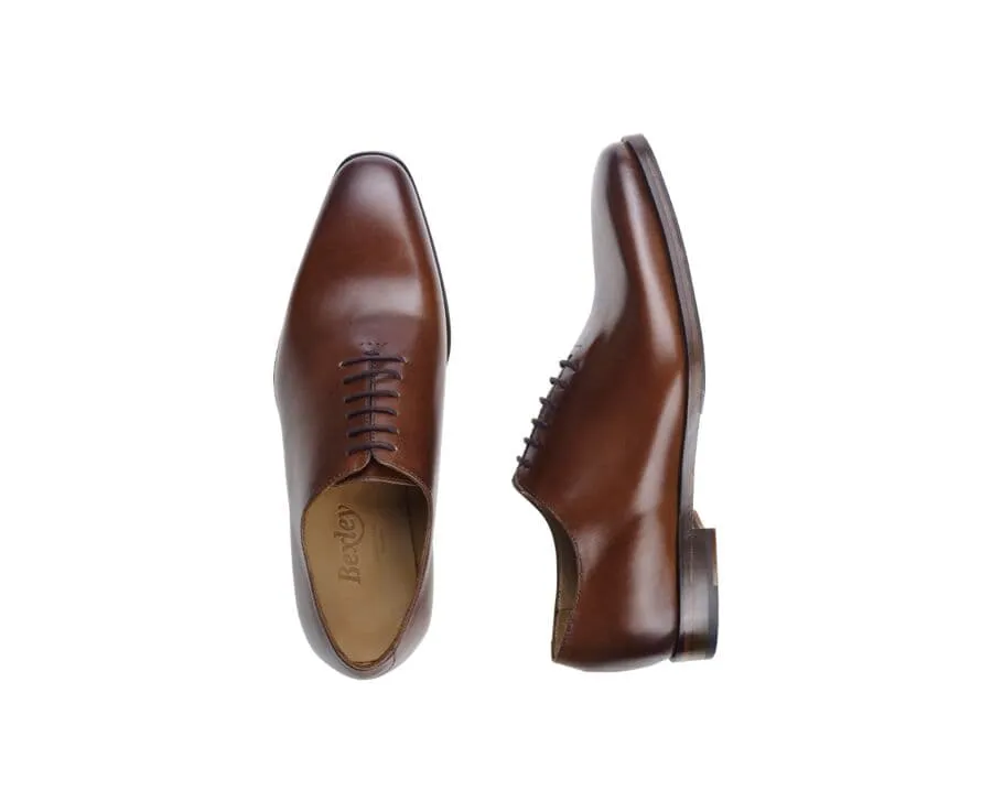 Patina Chestnut Men's Oxford shoes - Leather sole with pad - BELLAGIO PATIN