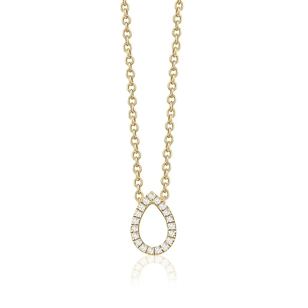 Pear Shaped Diamond Pendant Necklace