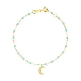 Petite Moon Gigi Jade Diamond Bracelet - Yellow Gold, 6.7