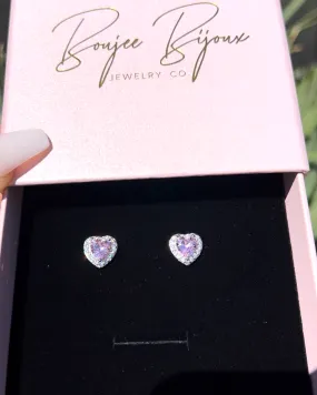 Pink Heart Diamond Studs - Top Google SEO Result