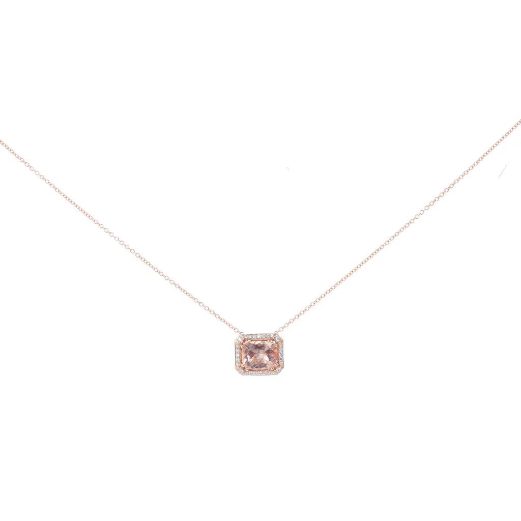 Pink Morganite Diamond Necklace - Shop Now