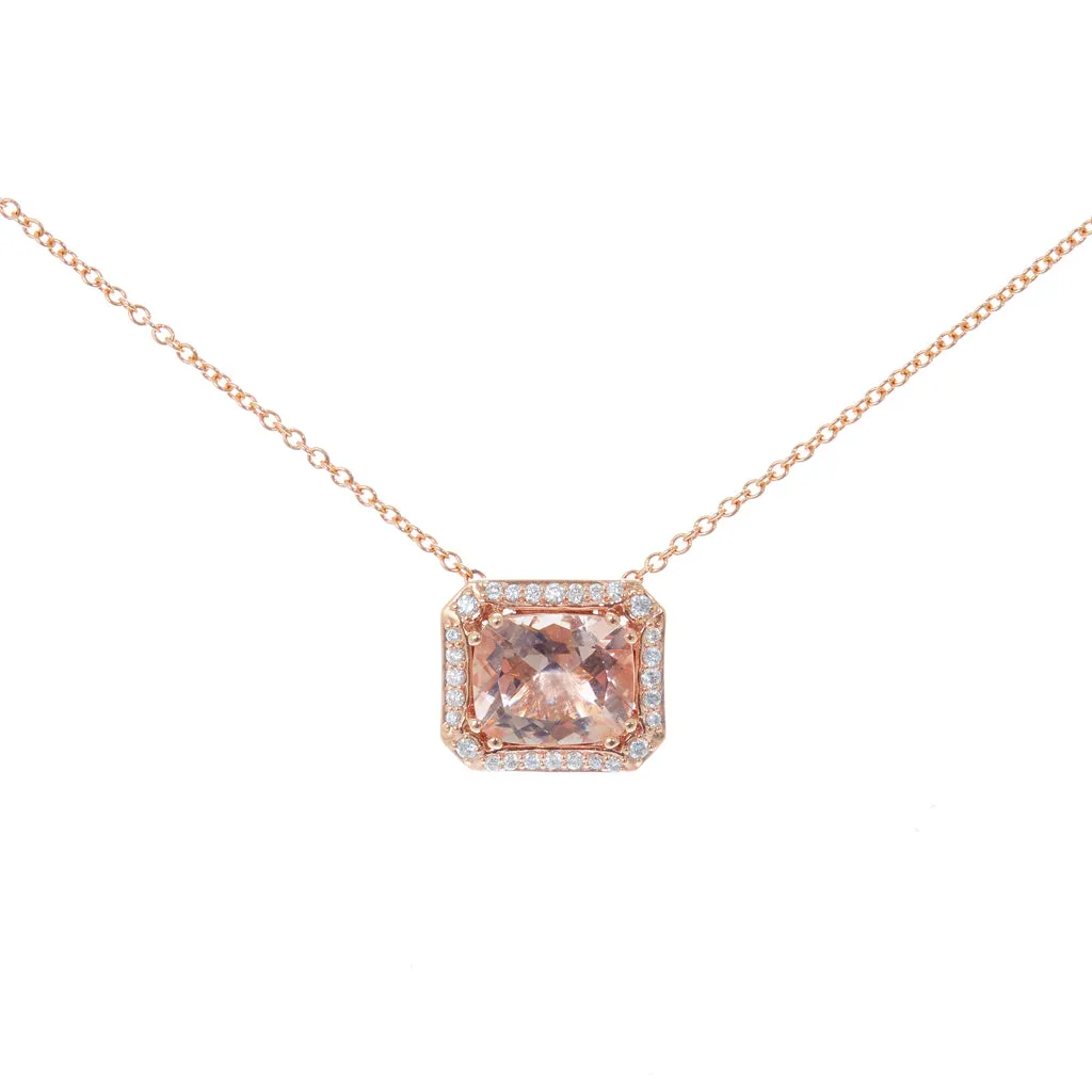 Pink Morganite Diamond Necklace - Shop Now