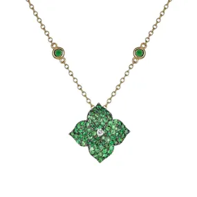 Piranesi green tsavorite necklace + mosaique small flower