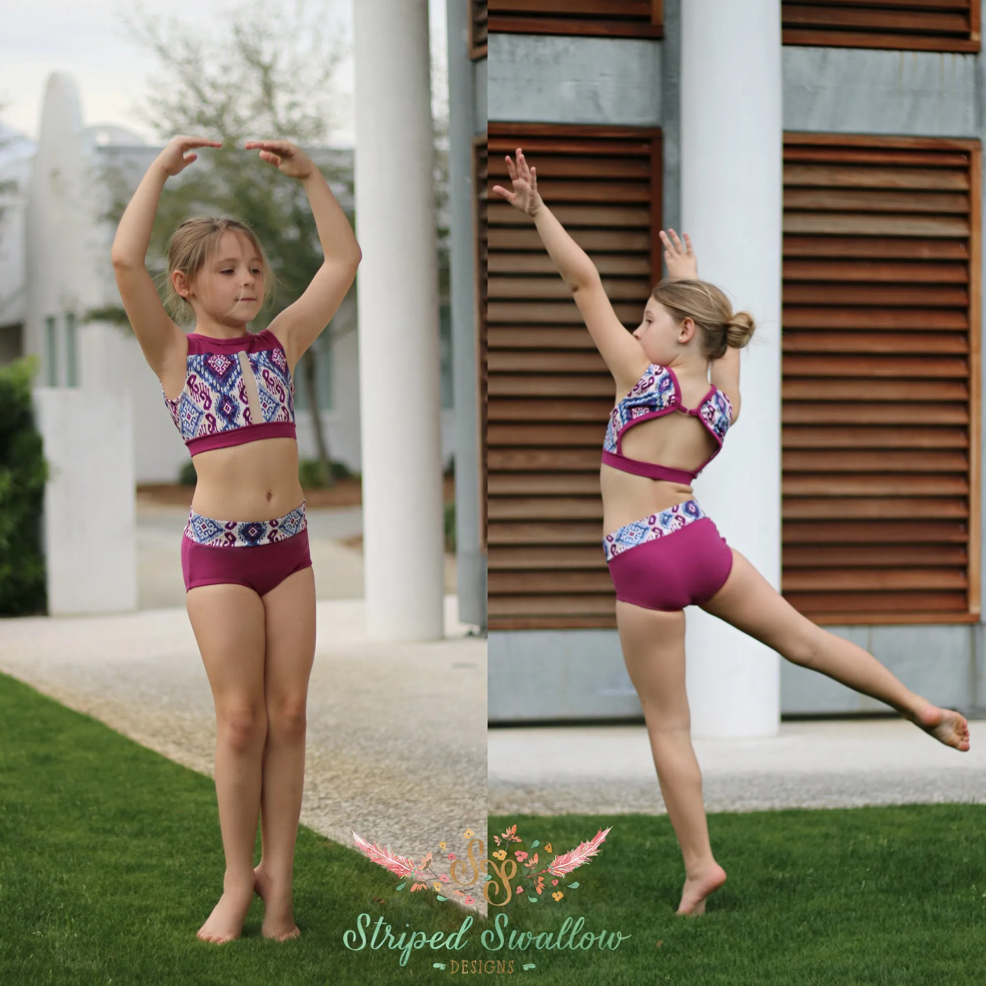 Pointe Crop Top and Briefs Pattern for 2T-14 years - PDF Format