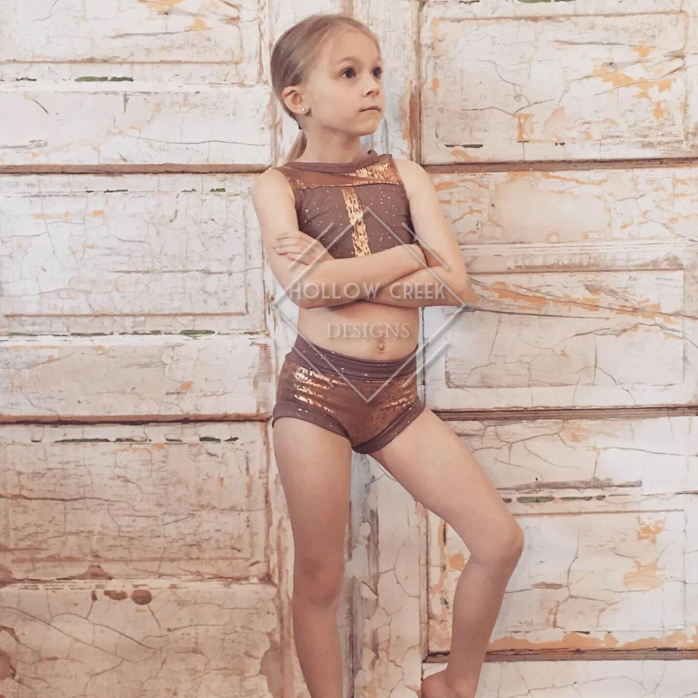 Pointe Crop Top and Briefs Pattern for 2T-14 years - PDF Format