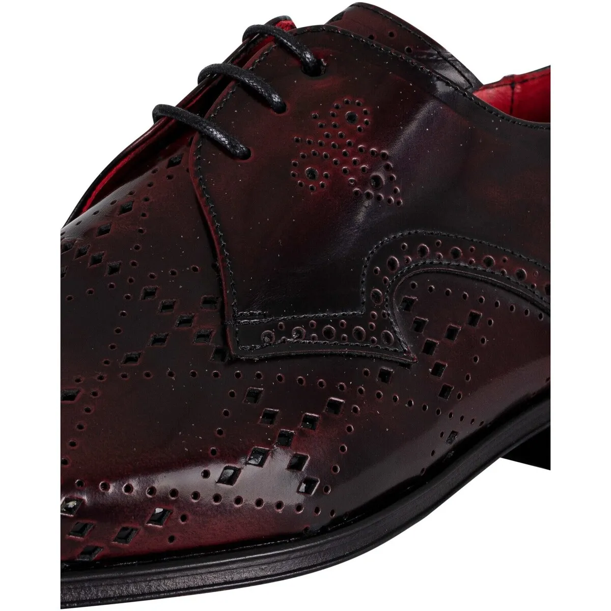 Polished Leather Derby Brogue Shoes