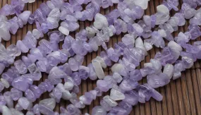 Purple stone chip bead strand