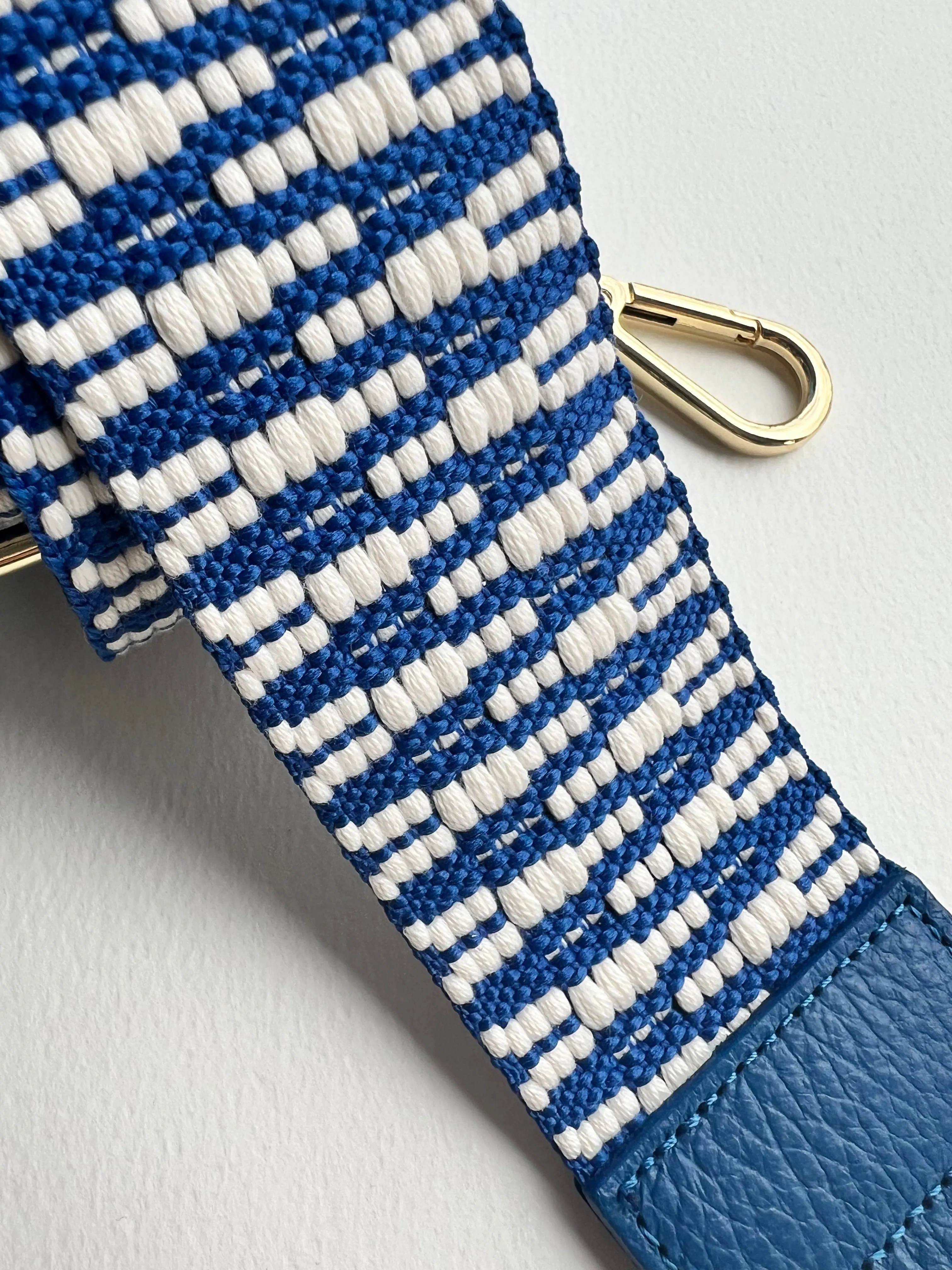 Purse Strap | Blue + White