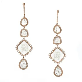 Quad Cut Diamond Earrings