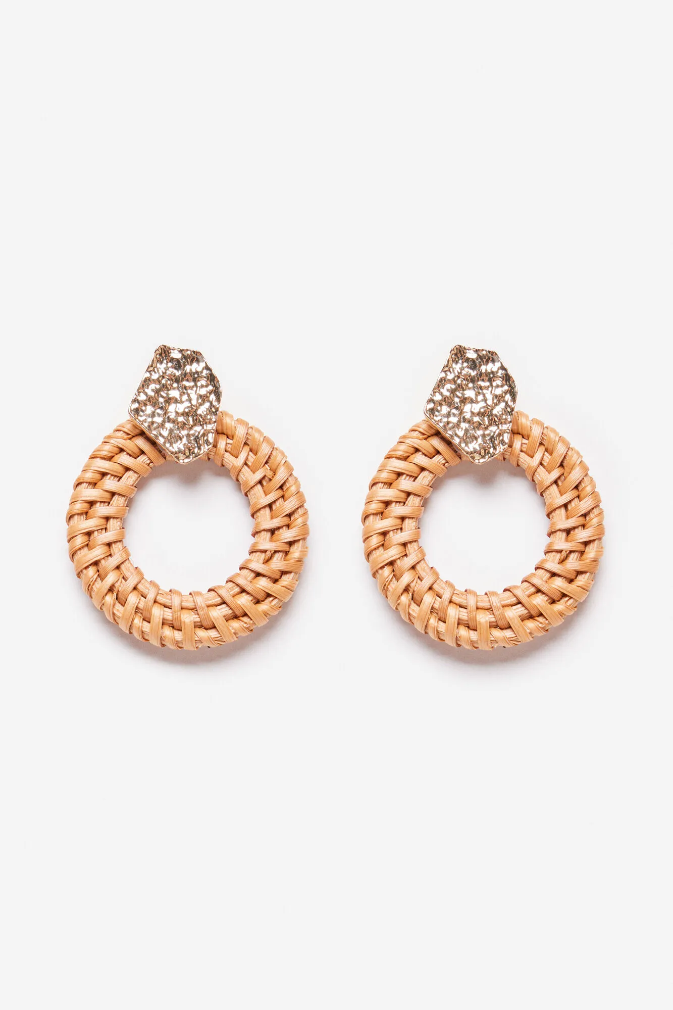 Raffia hoop earrings