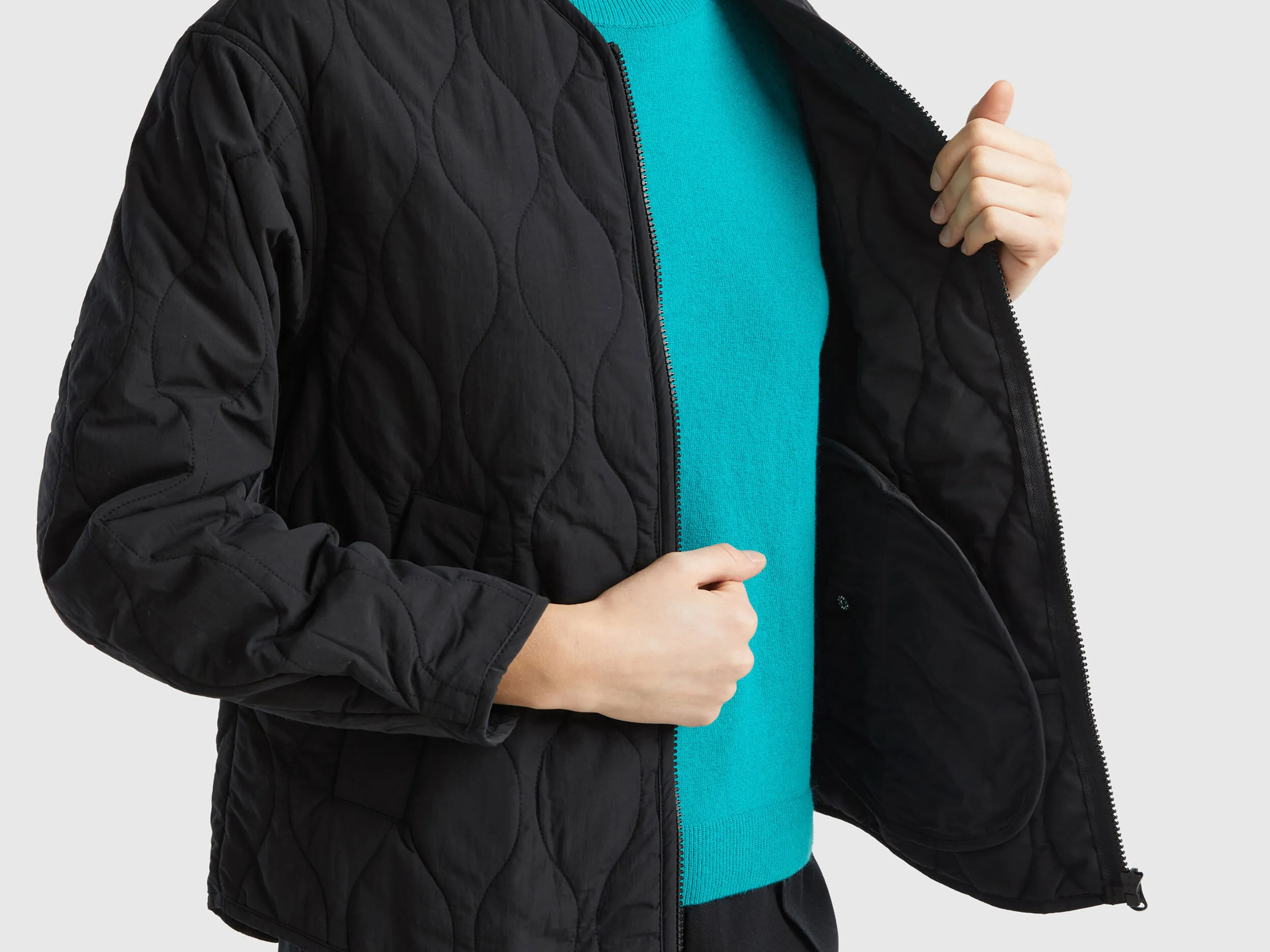 Recycled nylon puffer jacket