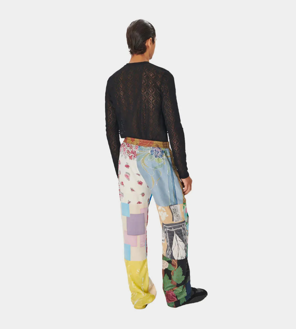 Regen Silk Scarves Fluid Pants - Multicolour