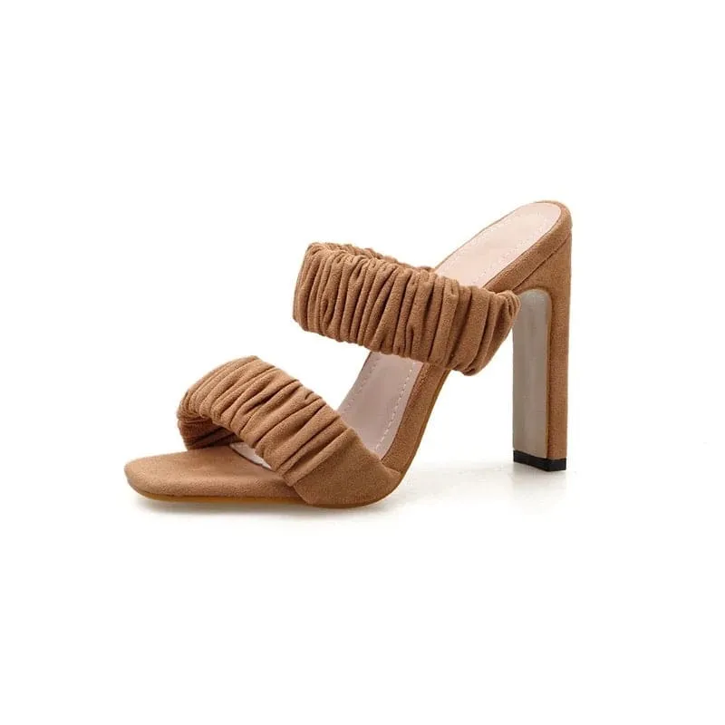 Results: Chunky Block Heel Open Toe Mules