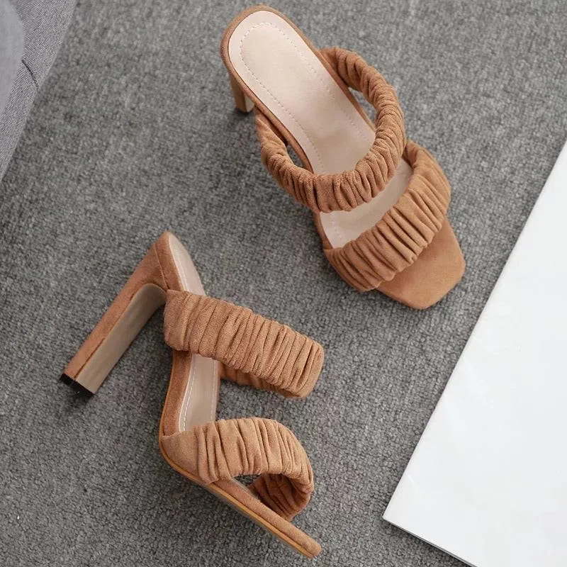 Results: Chunky Block Heel Open Toe Mules