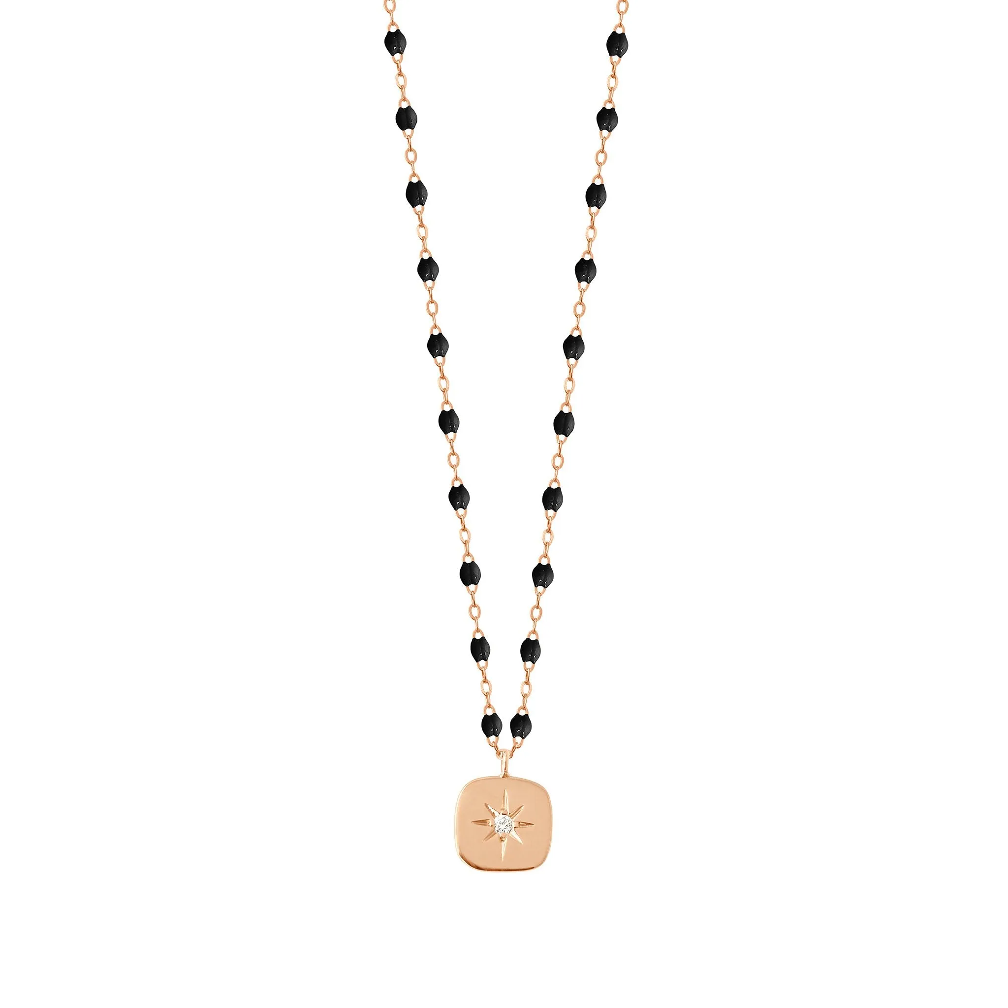 Rose Gold Black Diamond Necklace - 16.5 inches