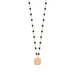 Rose Gold Black Diamond Necklace - 16.5 inches