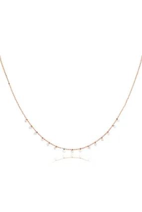 Rose Gold Celeste 15 Floating Diamond Necklace