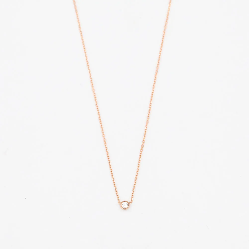 Rose Gold Minimalist Diamond Necklace