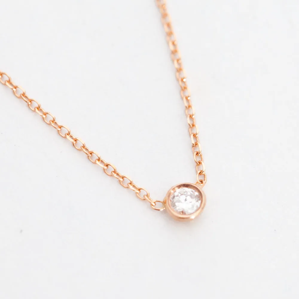 Rose Gold Minimalist Diamond Necklace