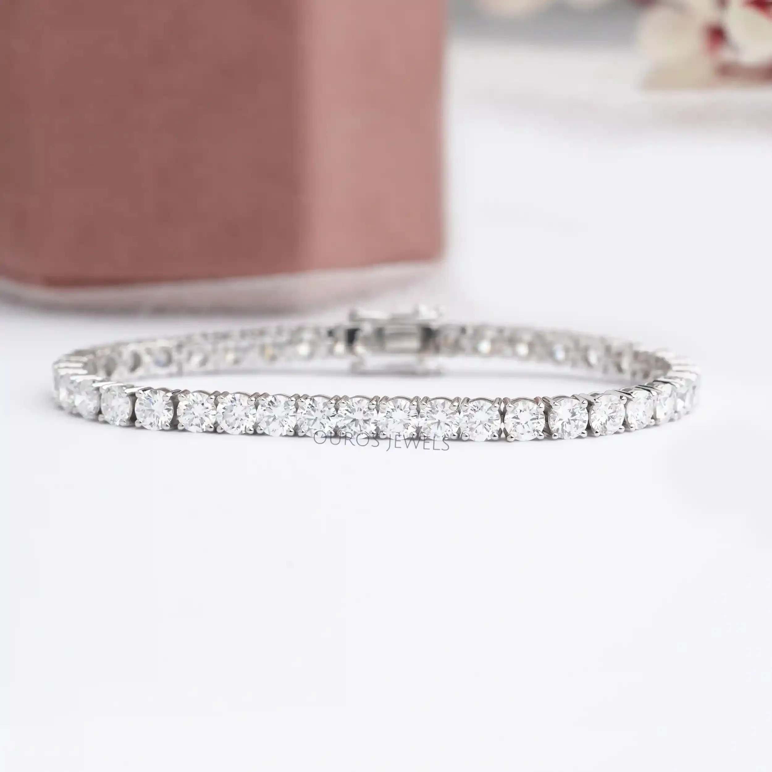 Round Cut Lab Diamond Tennis Bracelet.