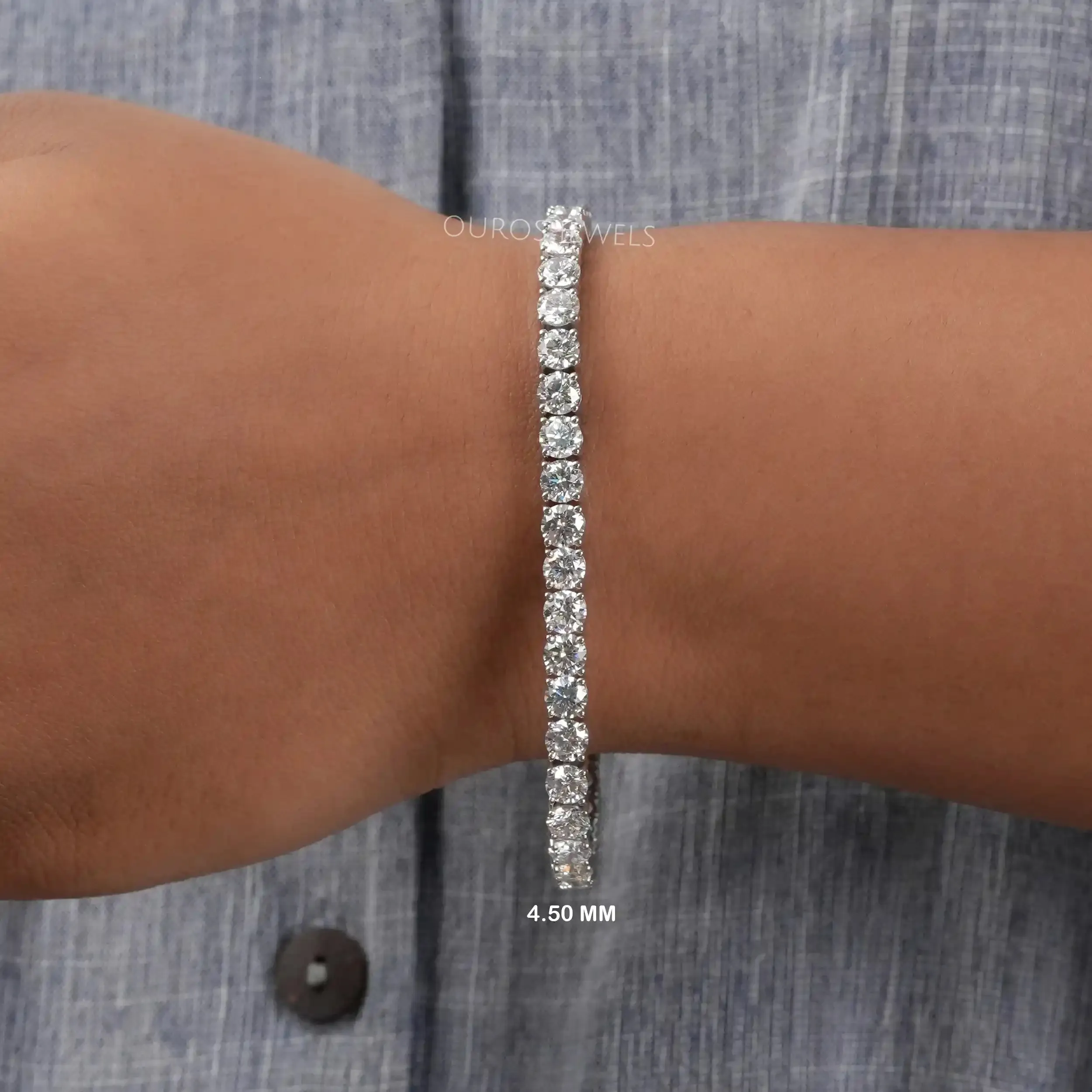 Round Cut Lab Diamond Tennis Bracelet.