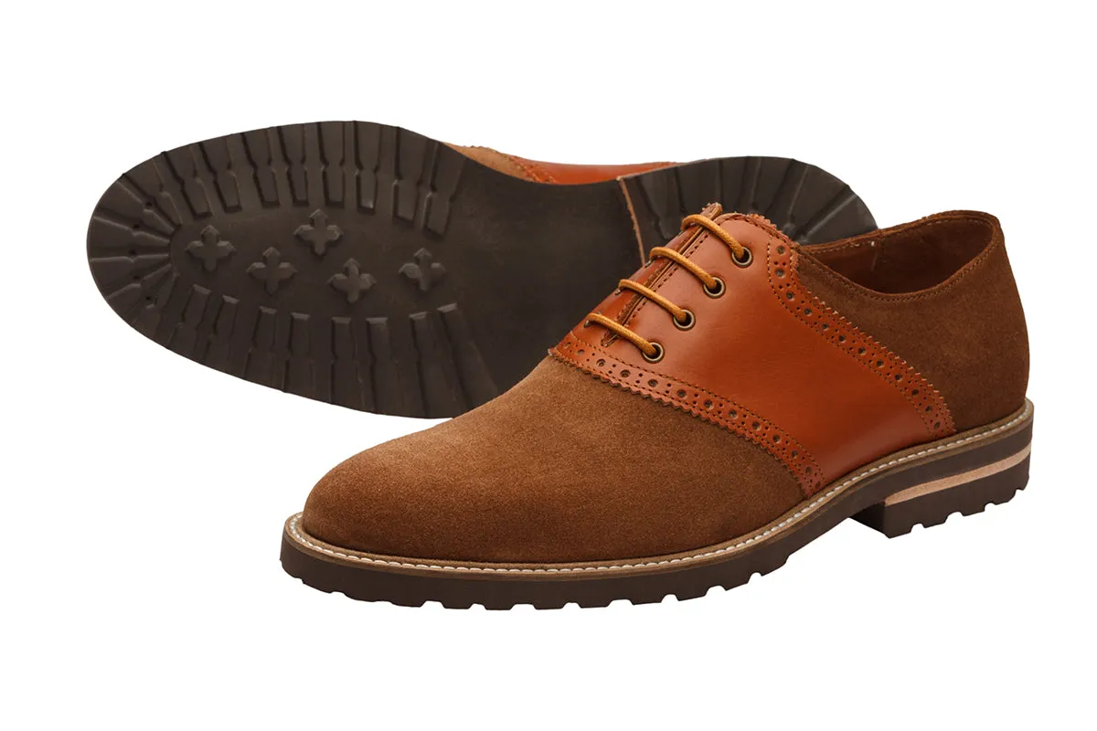 Saddle Oxford shoes with brogue design in San Francisco