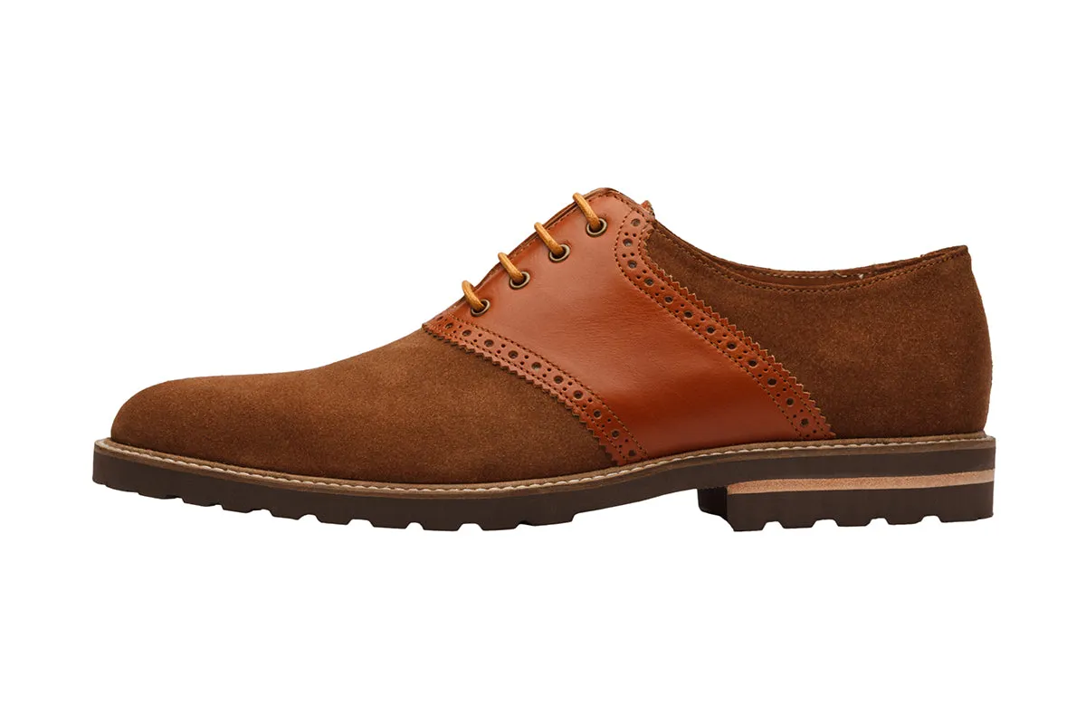 Saddle Oxford shoes with brogue design in San Francisco