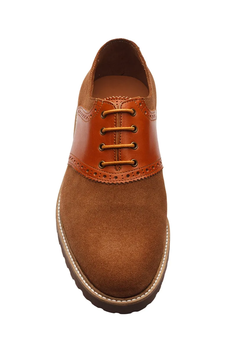 Saddle Oxford shoes with brogue design in San Francisco