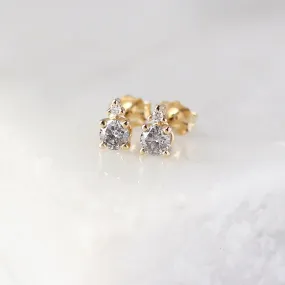 Salt and Pepper Diamond Cluster Studs - customizable.