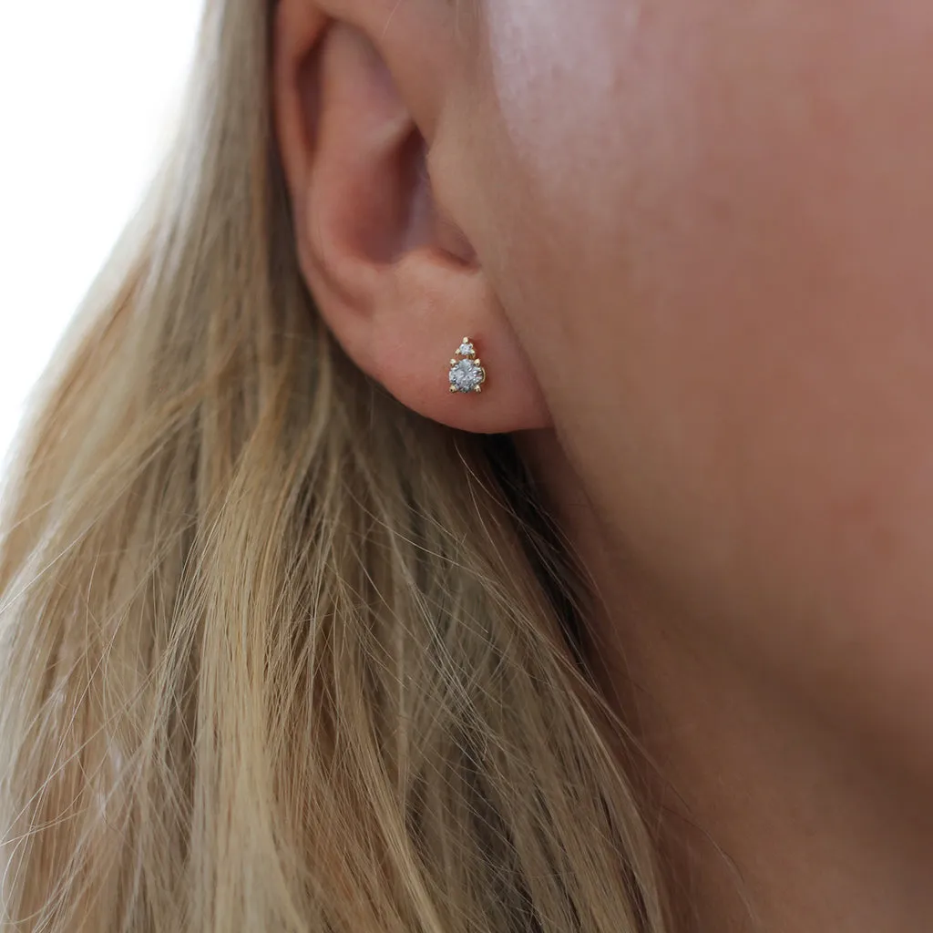 Salt and Pepper Diamond Cluster Studs - customizable.