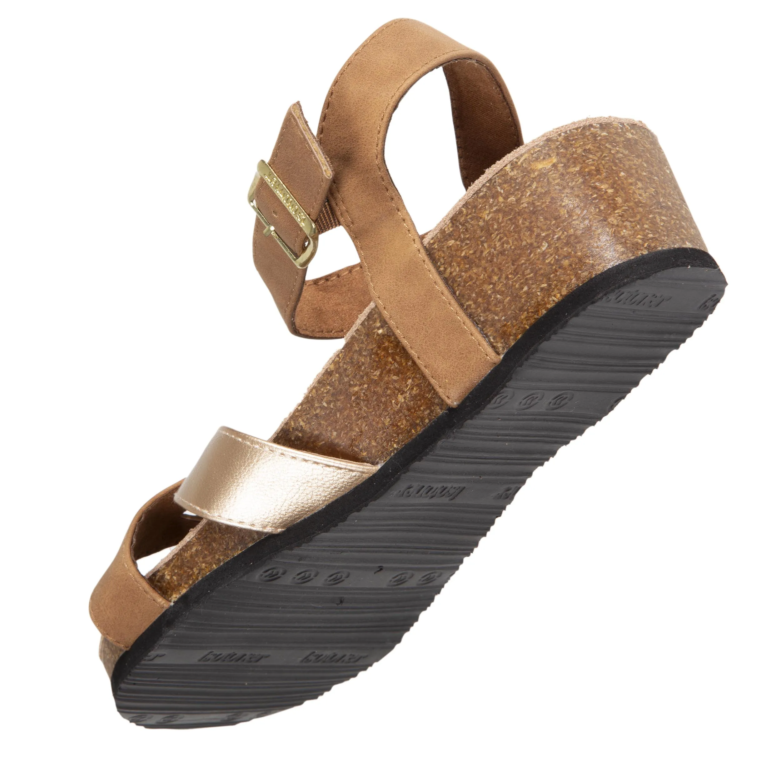 Sandales Femme multi bride à talon Camel