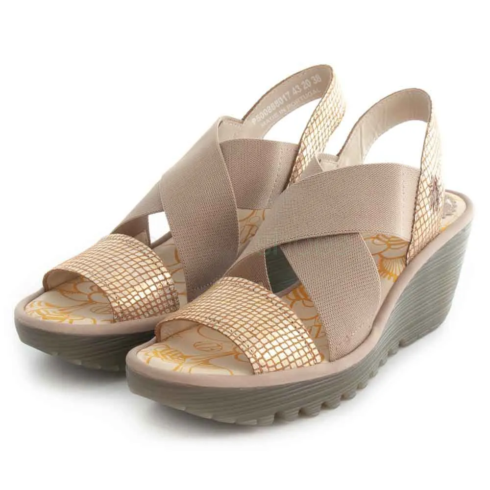 Sandalias FLY LONDON Yaji888 Diamond Tan Gold P500888017